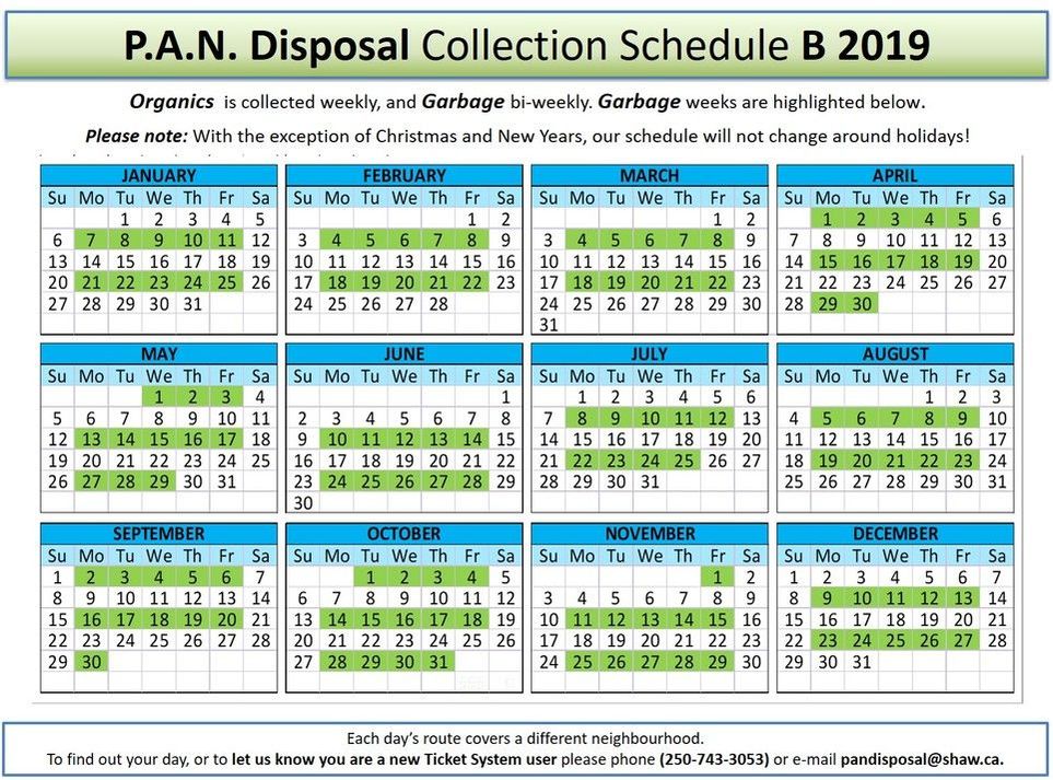 Schedule - P.A.N. Disposal